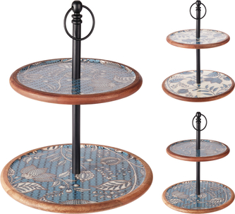 Patera na ciasto dwupoziomowa 43CM 2ASS Patera na ciasto dwupoziomowa 43CM 2ASS