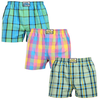 3PACK pánské trenky Styx klasická guma nadrozměr vícebarevné (3E110103) 5XL