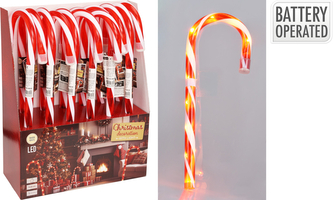 Laska cukrowa LED 45 cm czerwono-biała