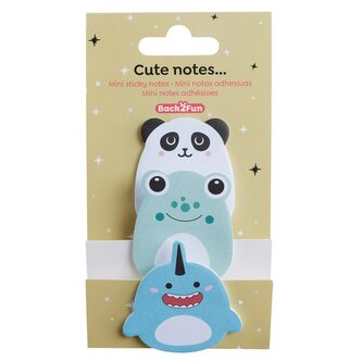 Sada samolepicích mini bločků Happy - mix motivů, 3 ks, blistr, mix barev