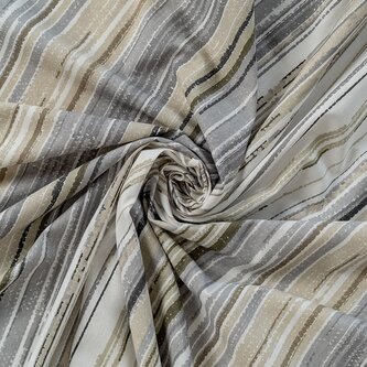 Bavlněné napínací prostěradlo 90x200cm proužek šedobéžový