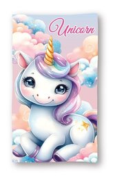 FARO Osuška Micro Jednorožec obláčky  Polyester, 70/140 cm