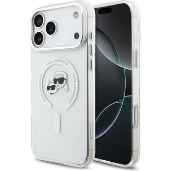 Karl Lagerfeld IML K&CH Heads Metal Frame MagSafe kryt iPhone 17 Pro Max čirý