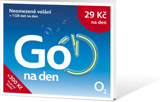 SIM karta O2 s tarifem GO Na den50 a kreditem 50 Kč
