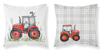 DETEXPOL Povlak na polštářek Traktor červený  Bavlna, 40/40 cm