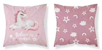 DETEXPOL Povlak na polštářek Jednorožec Believe  Bavlna, 40/40 cm