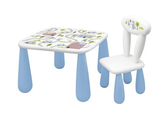 MALTEX SET LUNA TOWN Stolik dla dzieci + krzesełko biały/niebieski