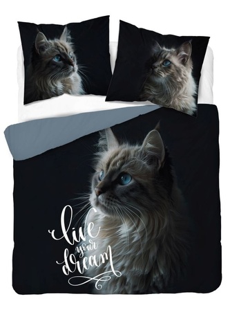 DETEXPOL Francouzské povlečení Kočka  Bavlna, 220/200, 2x70/80 cm