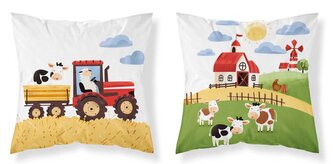 DETEXPOL Povlak na polštářek Farma na kopci červená  Bavlna, 40/40 cm