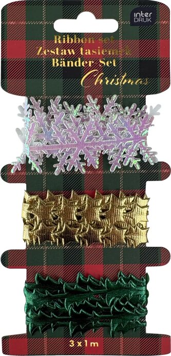 Zestaw tasiemek  Shapes 3x1m Christmas