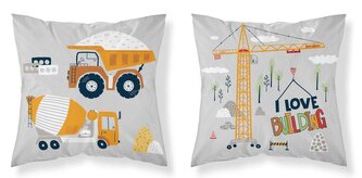 DETEXPOL Povlak na polštářek Stavba grey  Bavlna, 40/40 cm