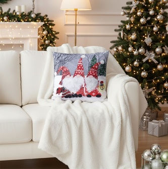 Vánoční 3D návlek, Tři trpaslíci s lucernou, 40 x 40 cm