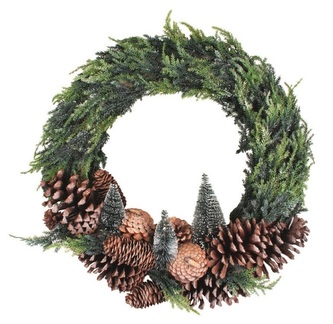 Věnec se šiškami ø 40 x 8 cm + dekorace