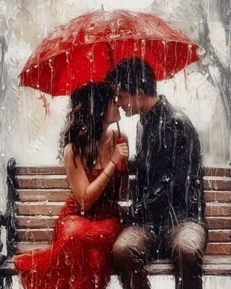 NORIMPEX Diamantové malování Láska za každého počasí 30x40cm