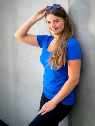 Bobánek Dámské tričko UniFit krátký rukáv - Královsky modré - XL