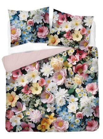 DETEXPOL Francouzské povlečení 3D Letní květy krémová micro Polyester - mikrovlákno, 220/200, 2x70/80 cm