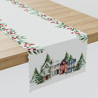 Vánoční ubrus - běhoun na stůl ZIMNÍ MĚSTEČKO 38x160 cm Mybesthome