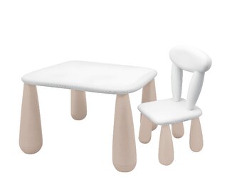MALTEX SET LUNA Stolik dla dzieci + krzesełko biały/beżowy