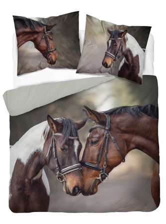 DETEXPOL Francouzské povlečení 3D Koně Love micro Polyester - mikrovlákno, 220/200, 2x70/80 cm