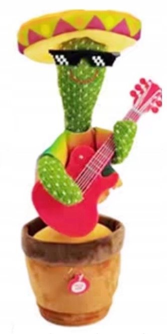 Kaktus z gitarą taniec i dźwięk 2002451