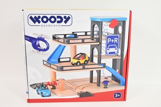 WOODYLAND Garaż z autkami i lądow.d/helikopt.30746