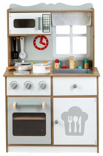 ECOTOYS Dřevěná kuchyňka bílo-hnědá