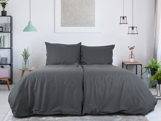 B.E.S. - Petrovice, s.r.o. Povlečení BAVLNA Jednobarevné uzavírání ZIP - Antracitová Rozměr: 200 x 220 + 2x 70 x 90