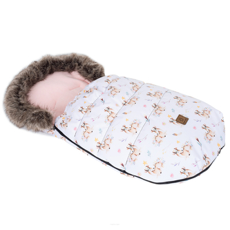 Zimní fusak Lux s kožešinkou, Srnky, 50 x 100cm - růžová, béžová; béžová, růžová; 100% polyester; 100 cm Zimní fusak Lux s kožešinkou, Srnky, 50 x 100cm - růžová, béžová; béžová, růžová; 100% polyester; 100 cm