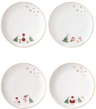 Sada porcelánových dezertních talířů Let It Snow