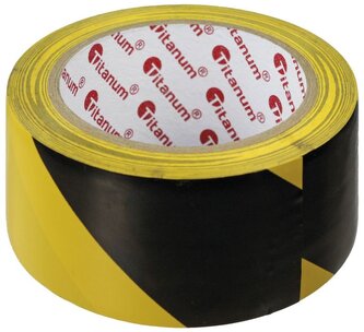 Taśma 48mmx20m ostrzegawcza PCV 445244, Titanum Taśma 48mmx20m ostrzegawcza PCV 445244, Titanum