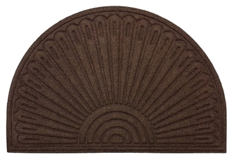 DuraHome Rohož guma & pp, Velvet, hnědá, půlkruh, 60x90 cm