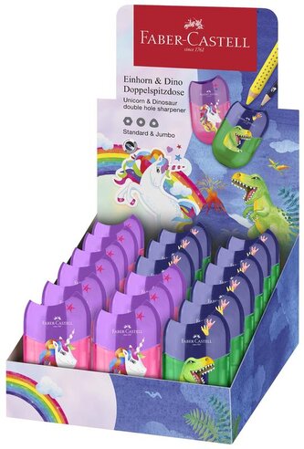 Temperówka podwójna Jednorożec / Dinozaury, Faber-Castell