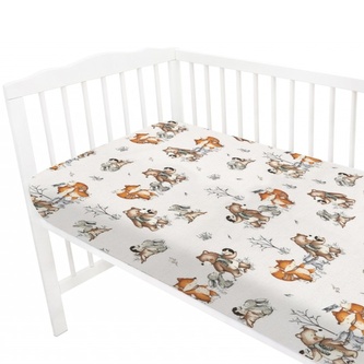 Prostěradlo do postýlky 120x60cm, bavlna, Friends time - latte; latte; 100 % bavlna Prostěradlo do postýlky 120x60cm, bavlna, Friends time - latte; latte; 100 % bavlna