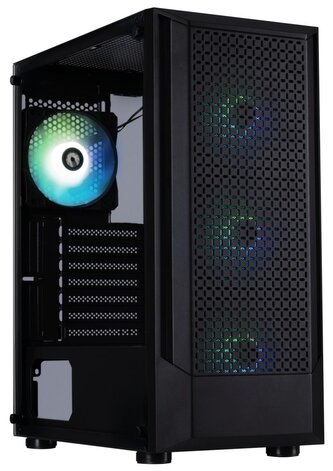 BitFenix skříň C50 Negro / ATX / 4x 120mm FRGB fan / 2x USB 2.0 / USB 3.0 / tvrzené sklo / černá