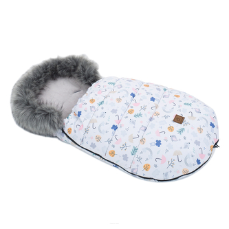 Zimní fusak Lux s kožešinkou, Birds, 50 x 100cm - šedá, bílá; šedá, bílá; 100% polyester; 100 cm Zimní fusak Lux s kožešinkou, Birds, 50 x 100cm - šedá, bílá; šedá, bílá; 100% polyester; 100 cm