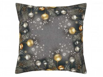 Forbyt Vánoční povlak Jehličí a baňky CYH5918C 40x40 cm