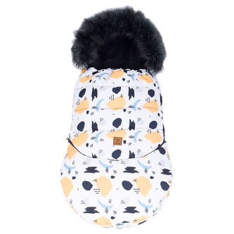 Zimní fusak COMBO 3v1 s kožešinkou, Flíčky, 114 x 52 cm; bílá, grafit; fleece Zimní fusak COMBO 3v1 s kožešinkou, Flíčky, 114 x 52 cm; bílá, grafit; fleece