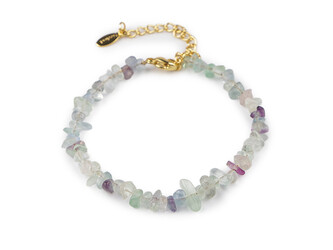 Náramek ze zlomků minerálů - 1 ks - 5 fluorit