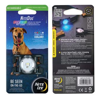 Nabíjecí světlo na obojek Nite Ize NiteDog™ Rechargeable Pet Light - Disc-O Tech™