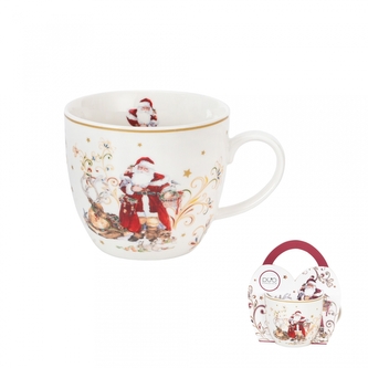 Porcelánový hrnek SANTA CLAUS, 460 ml v papírovém košíku