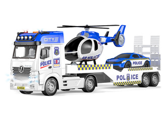 Auto policie tahač 55 cm a helikoptéra s efekty set Auto policie tahač 55 cm a helikoptéra s efekty set