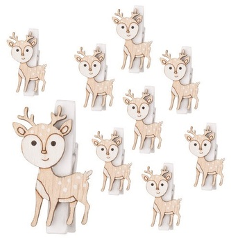 Sob dřevěný na kolíčku 2,5 x 4 x 0,3 cm, 9 ks v sáčku