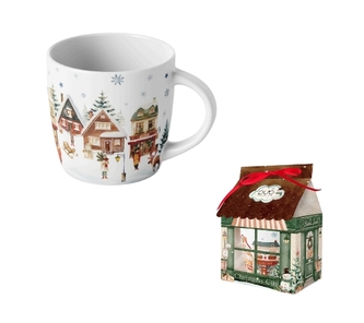 Porcelánový hrnek VÁNOČNÍ VESNICE 400 ml v papírovém domečku Porcelánový hrnek VÁNOČNÍ VESNICE 400 ml v papírovém domečku