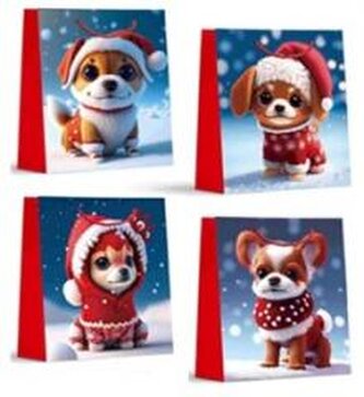 Torebka prezentowa S Boże Narodzenie brokat mix