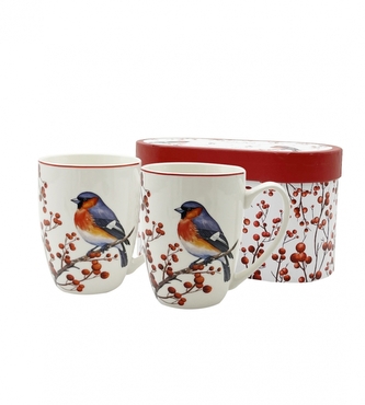 Sada 2ks porcelánových hrnků VÁNOČNÍ PTÁČCI 3, 360 ml Sada 2ks porcelánových hrnků VÁNOČNÍ PTÁČCI 3, 360 ml