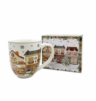 Porcelánový hrnek XXL VÁNOČNÍ MĚSTO 2, 1000 ml v krabičce