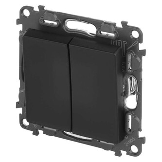 Legrand Valena Life přepínač dvojitý střídavý č. 6+6, černá