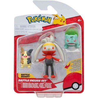 Pokémon Battle Figure Set 3-Pack - Morpeko, Raboot, Bulbasaur
