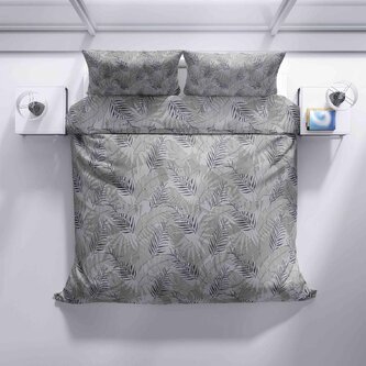 Krepové povlečení Šedé pírko 140x200, 70x90 cm