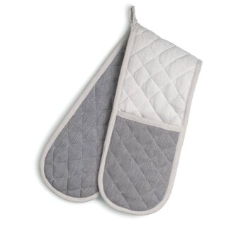 KELA Chňapka rukavice dvojitá Tia 100% bavlna grafit/šedá 90x18 cm KL-12724